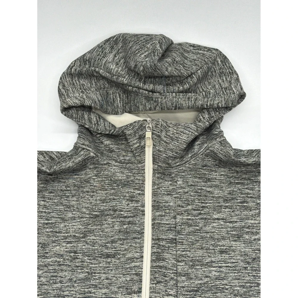 Lululemon Mens Full Zip Hoodie Gray White Space Dye Performance Jacket Large‎